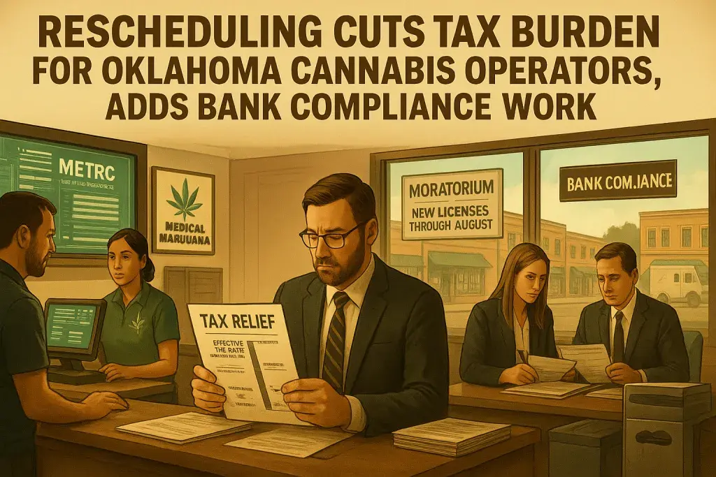 Rescheduling Cuts Tax Burden for Oklahoma Cannabis Operators, Adds Bank Compliance Work